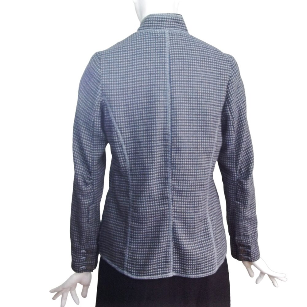 Y2K Dick & Jayne Boho Deconstructed Chunky Button Check Blazer Jacket S NWT - Picture 2 of 7